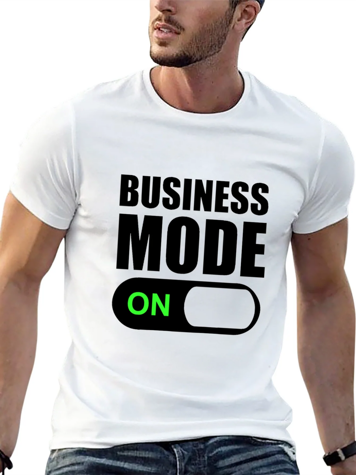 Business Mode On Black T-Shirt product image 12
