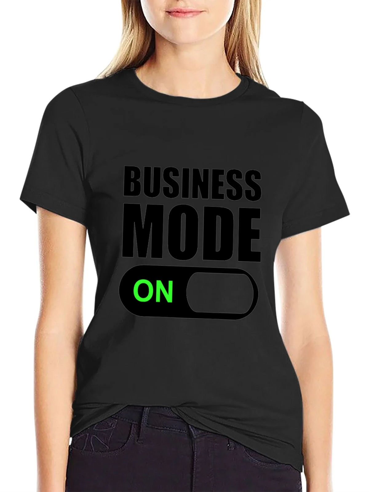 Business Mode On Black T-Shirt product image 2