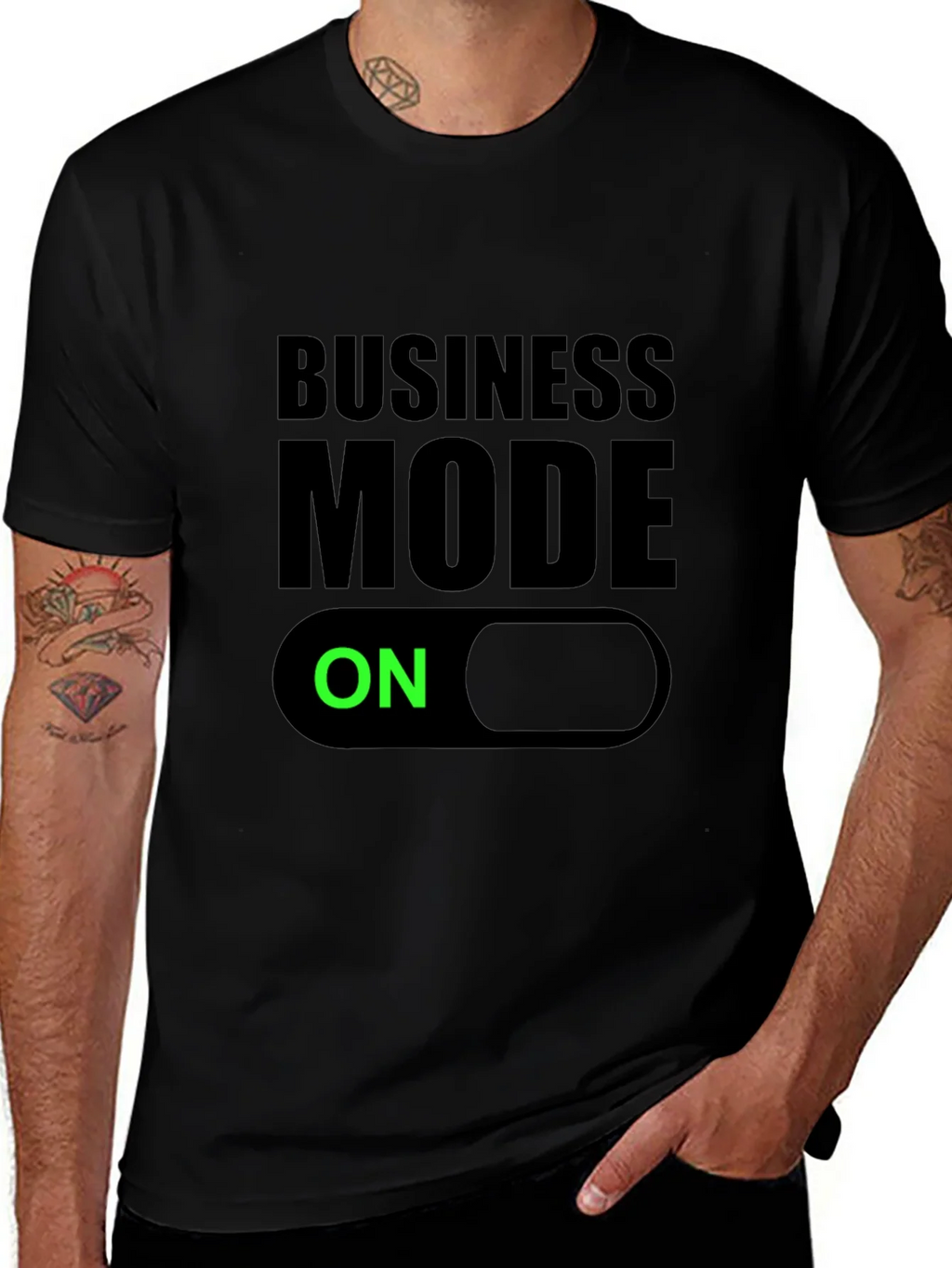 Business Mode On Black T-Shirt product image 1