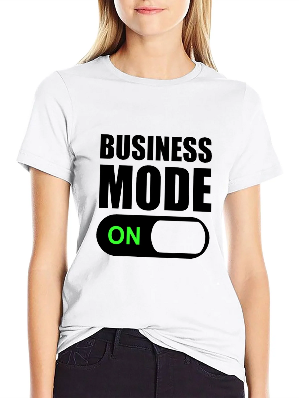 Business Mode On Black T-Shirt product image 8