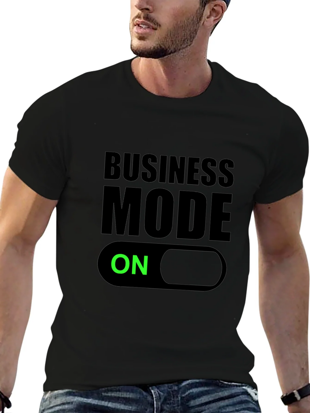 Business Mode On Black T-Shirt product image 6