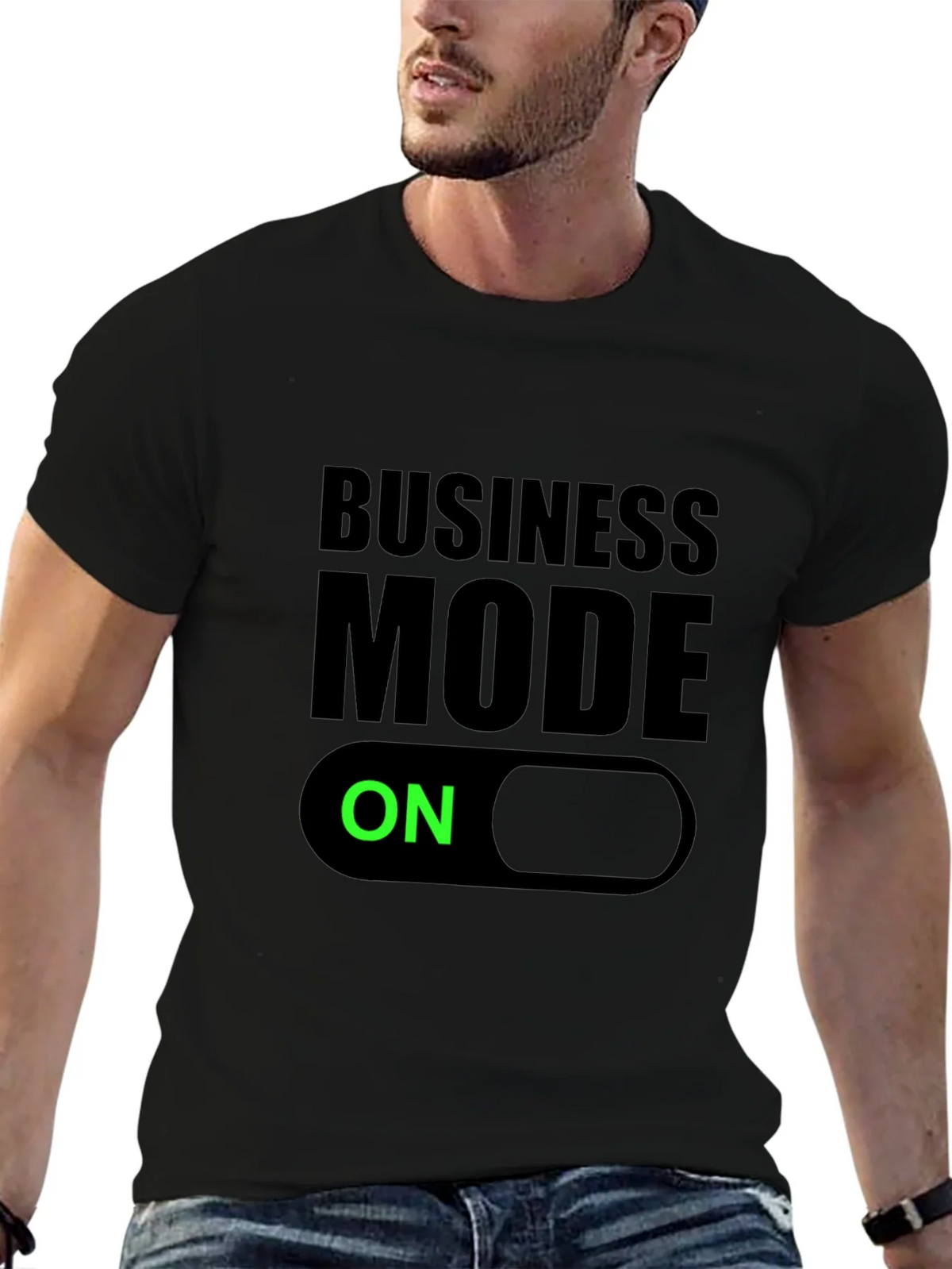 Business Mode On Black T-Shirt product image 6