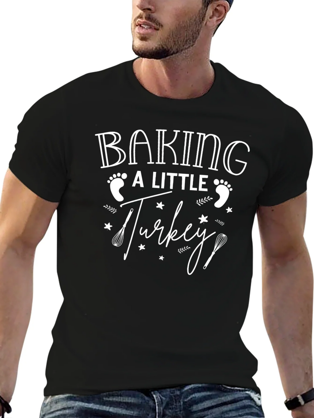 Baking a Little Turkey Pregnancy Announcement T-Shirt product image 4