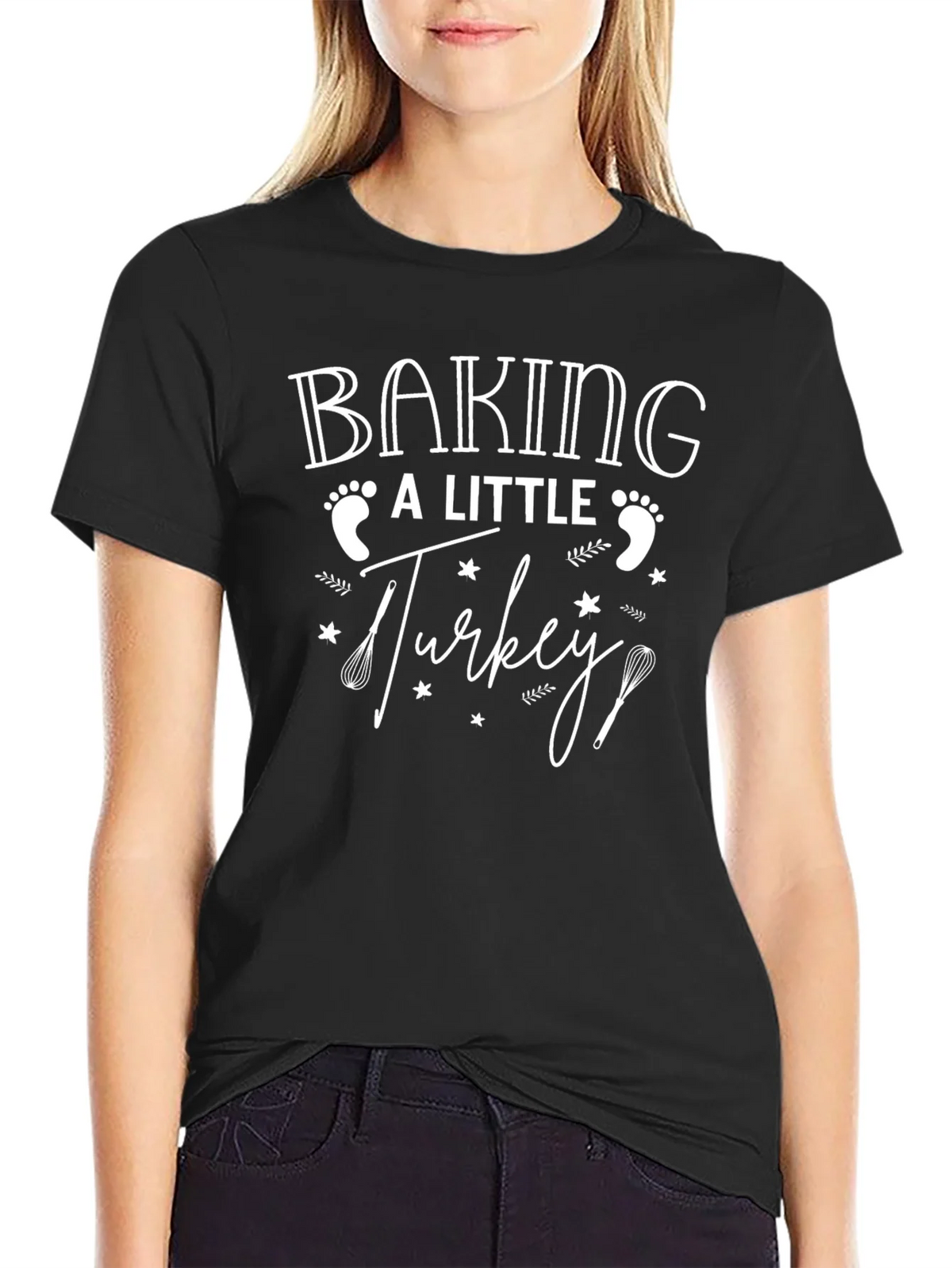 Baking a Little Turkey Pregnancy Announcement T-Shirt product image 2