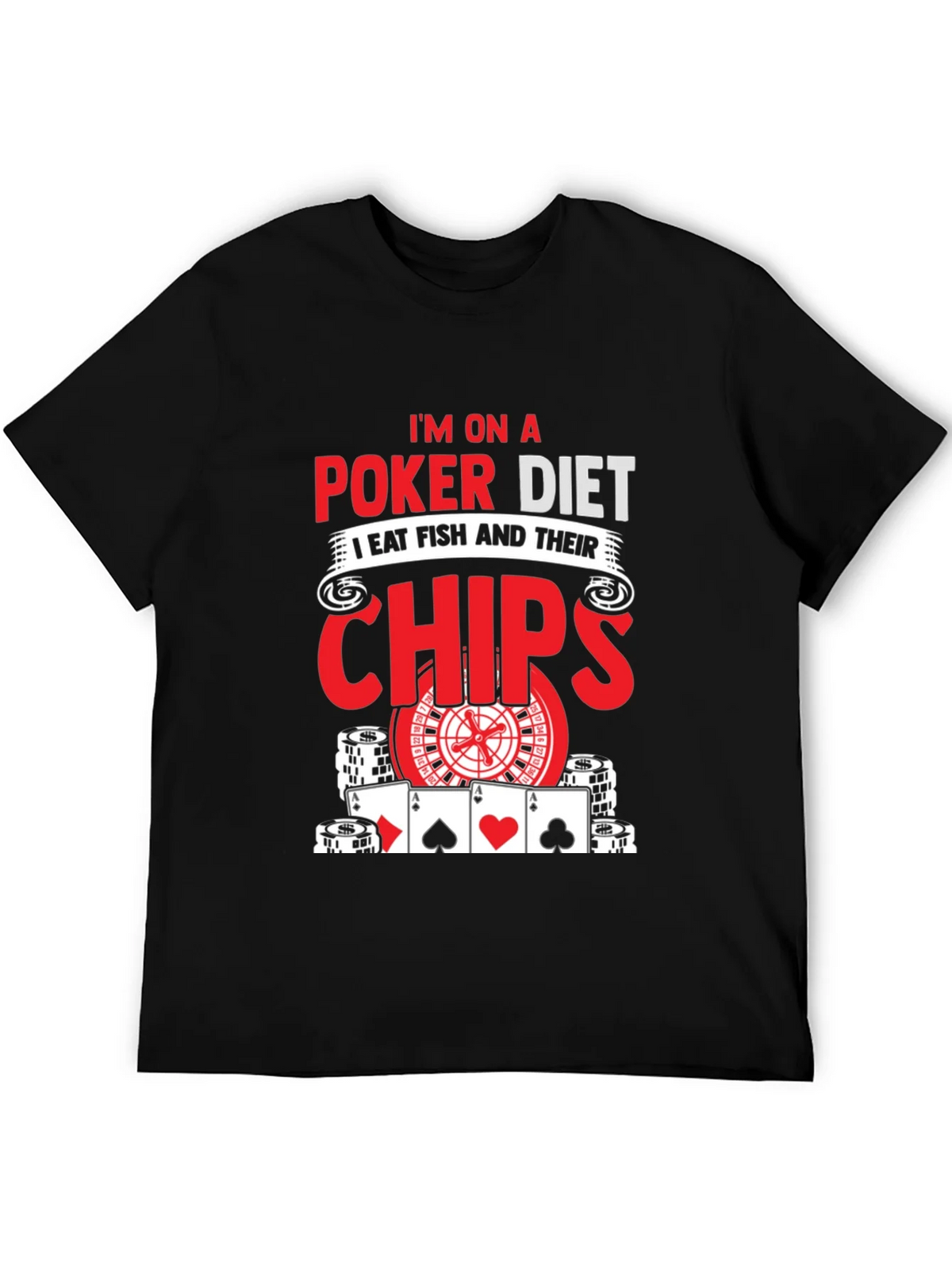 Poker Diet Graphic Tee - Eat Fish and Chips! product image 2