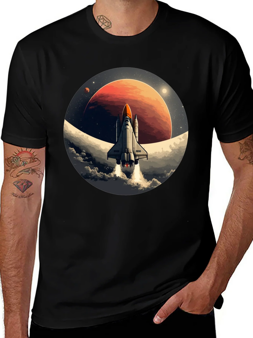 Space Shuttle Blast Off Graphic Tee product image 1