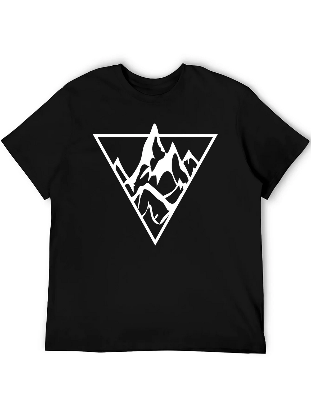 Mountain Triangle Graphic Tee - Black Cotton Casual Wear product image 5