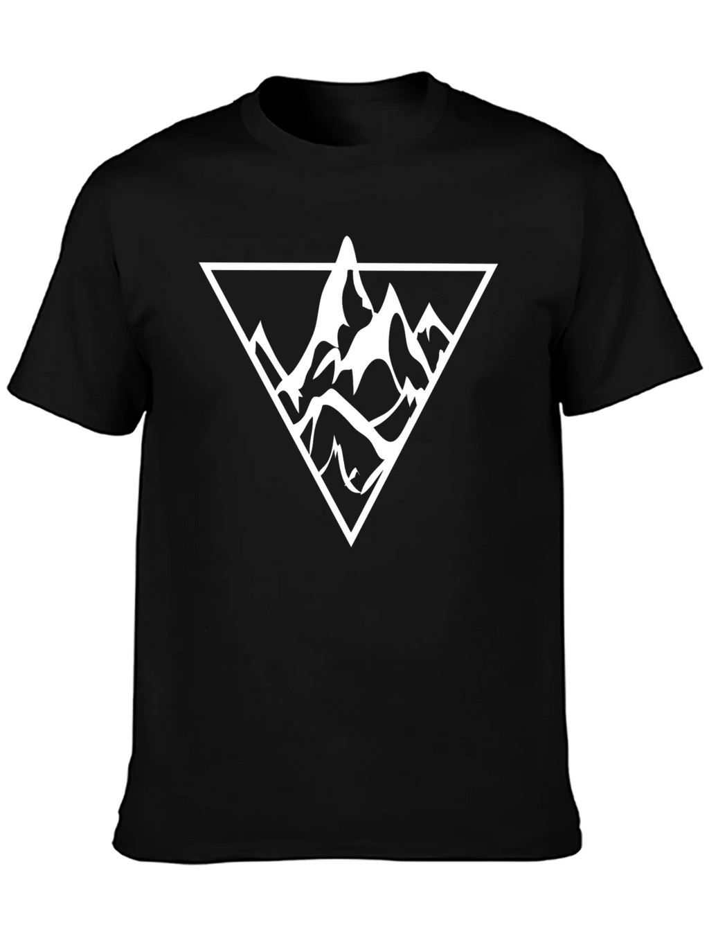 Mountain Triangle Graphic Tee - Black Cotton Casual Wear product image 3