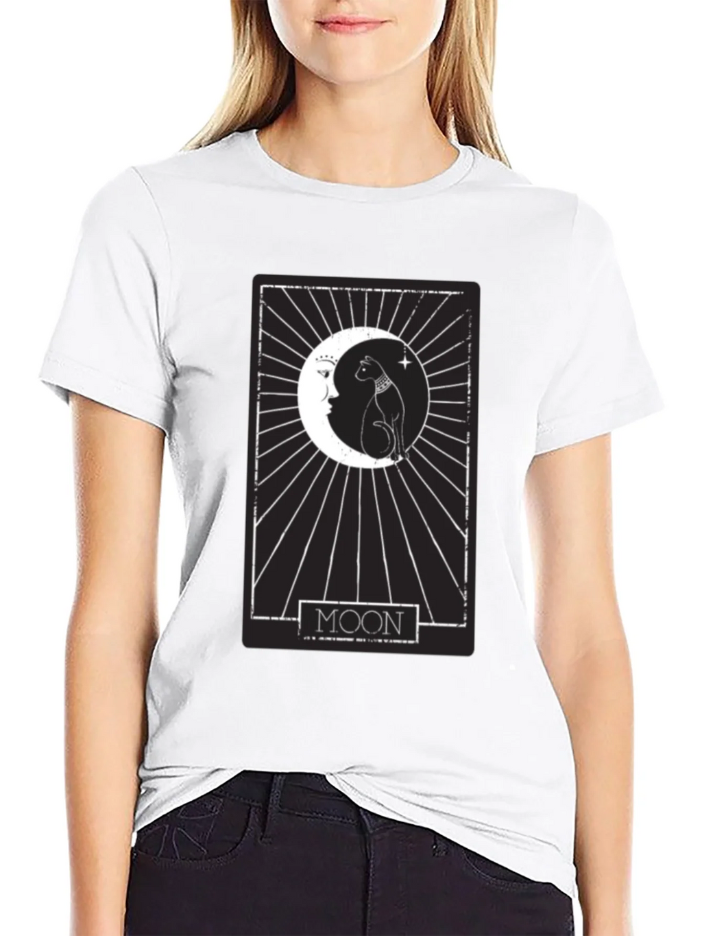 Moon Tarot Card Cat T-Shirt - Mystical Design product image 8