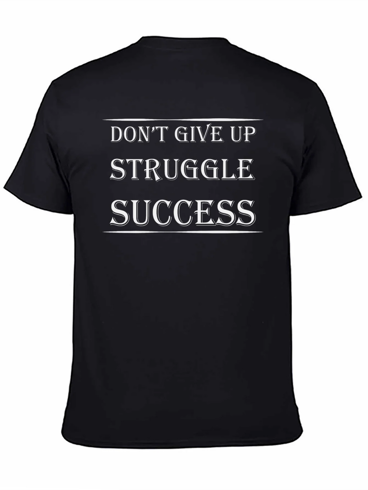 Motivational Black T-Shirt: Dont Give Up product image 4