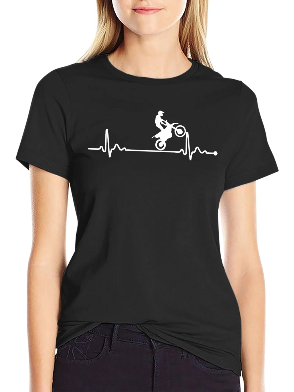 Motorcross Heartbeat Graphic Tee - Black product image 2