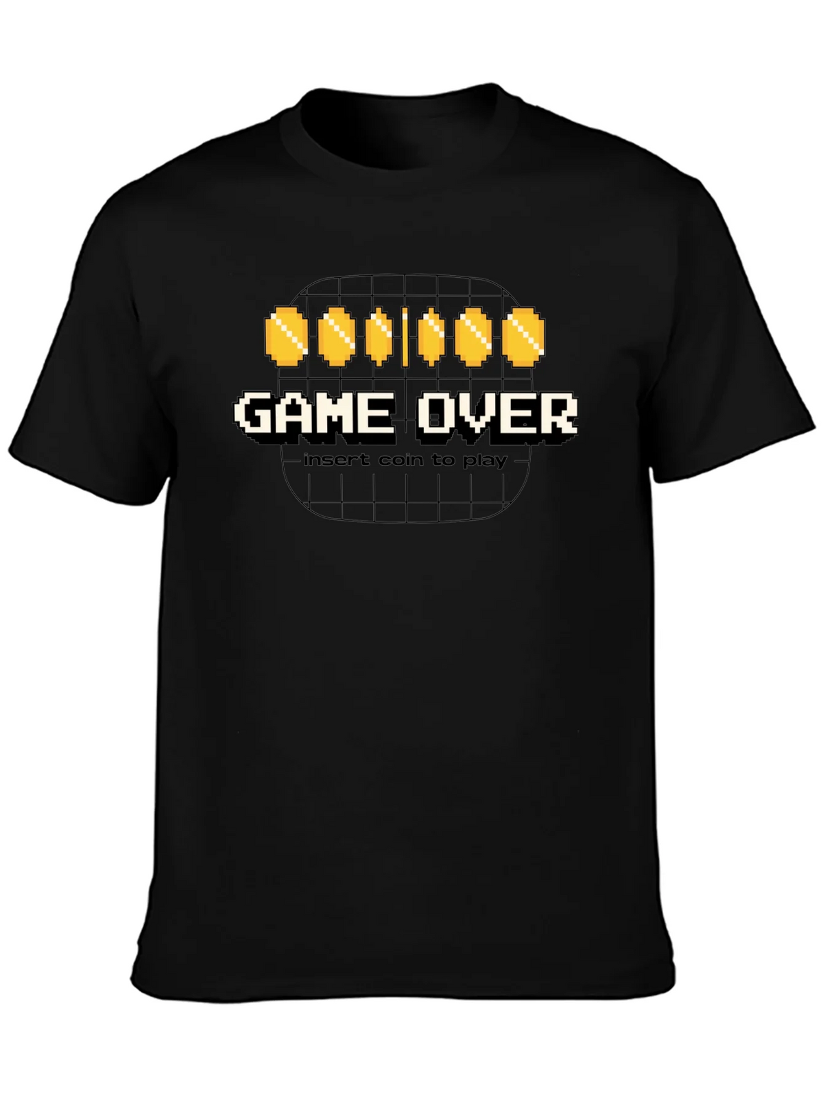Game Over Insert Coin Black Graphic Tee product image 3