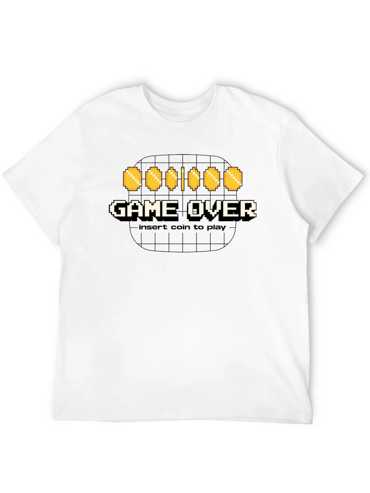 Game Over Insert Coin Black Graphic Tee product image 10