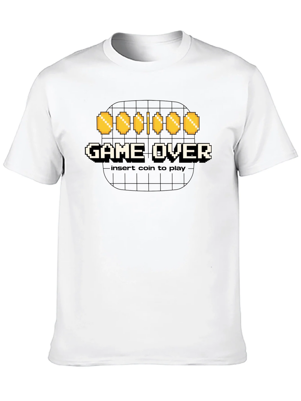 Game Over Insert Coin Black Graphic Tee product image 8