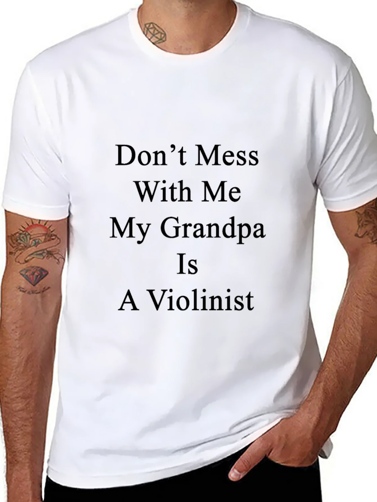 Funny Grandpa Violinist T-Shirt product image 7
