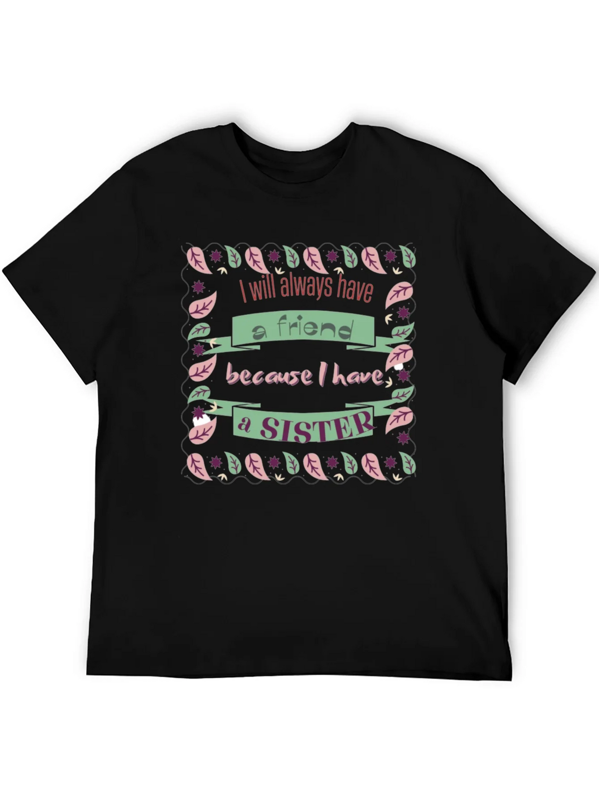Sister Friend Black Graphic T-Shirt product image 5