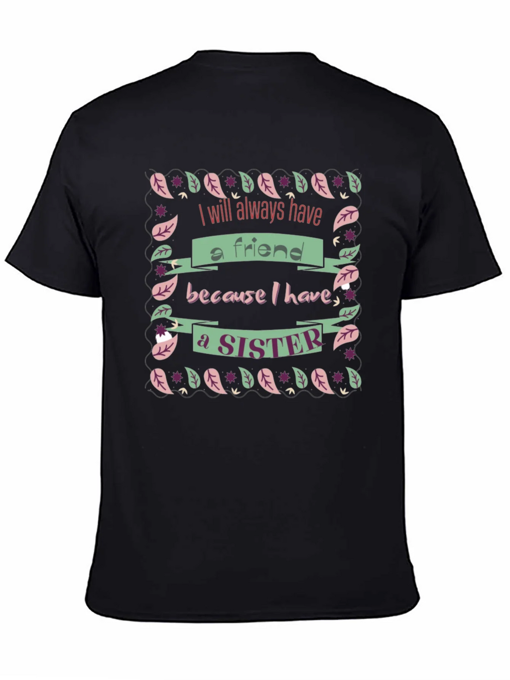 Sister Friend Black Graphic T-Shirt product image 4