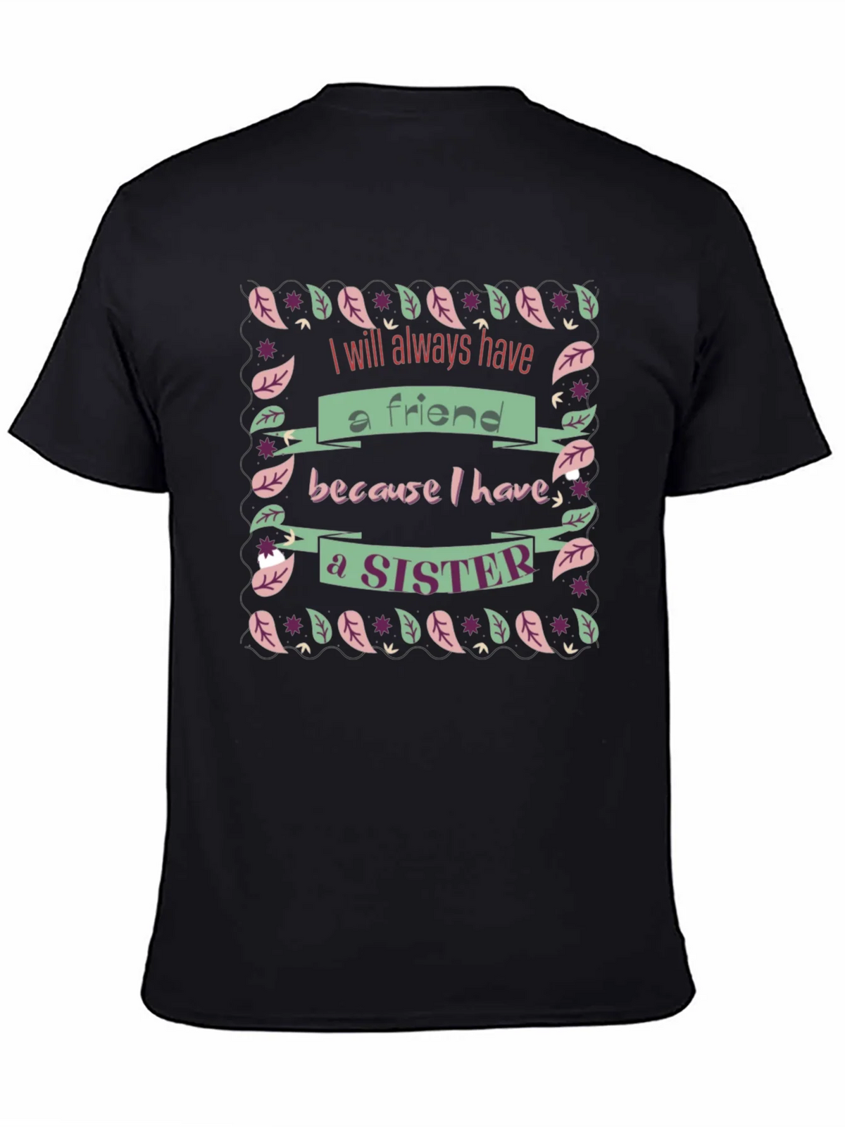 Sister Friend Black Graphic T-Shirt product image 4