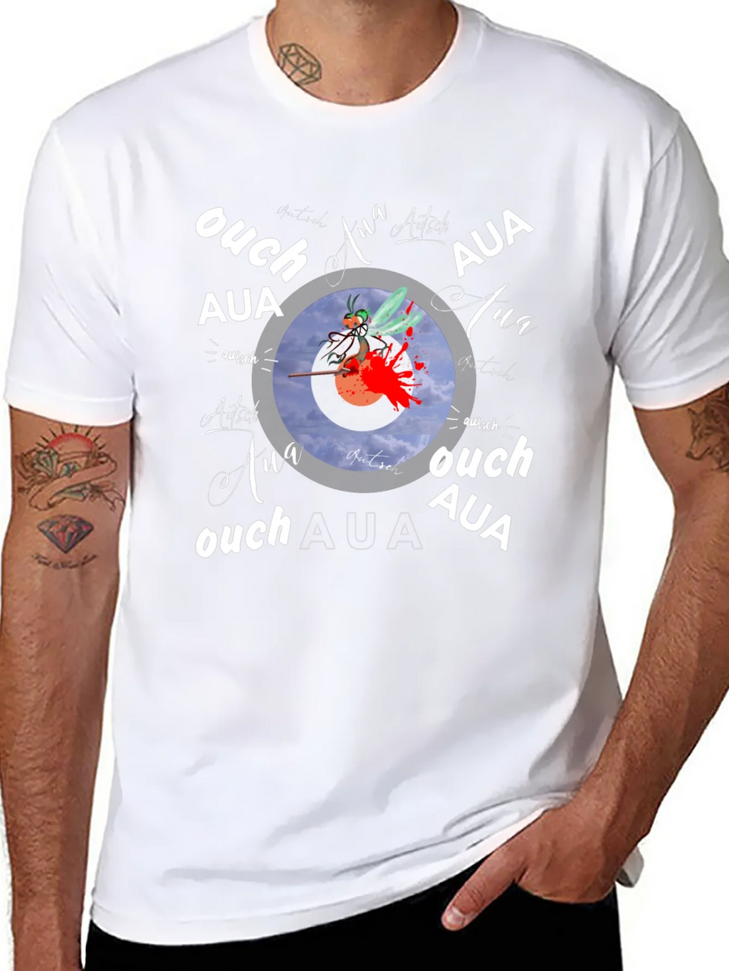 Ouch! Aua! Graphic Print Black T-Shirt product image 7