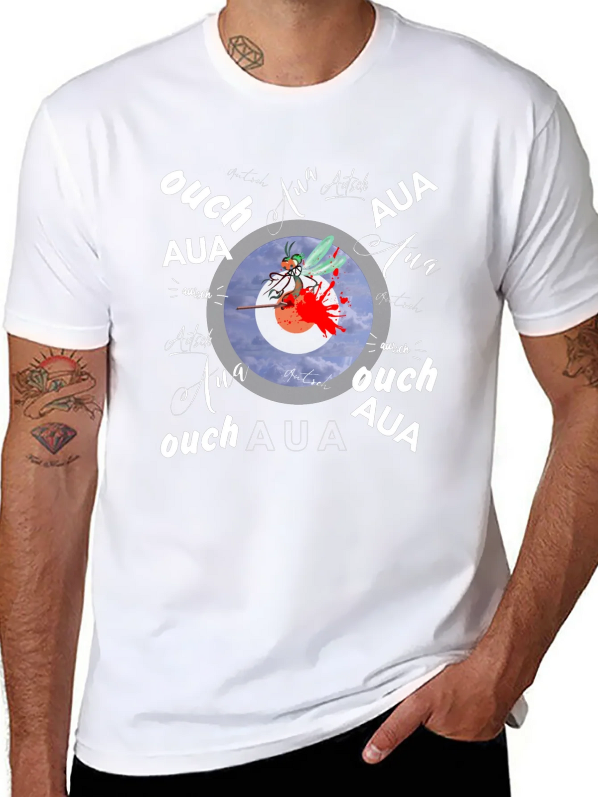 Ouch! Aua! Graphic Print Black T-Shirt product image 7