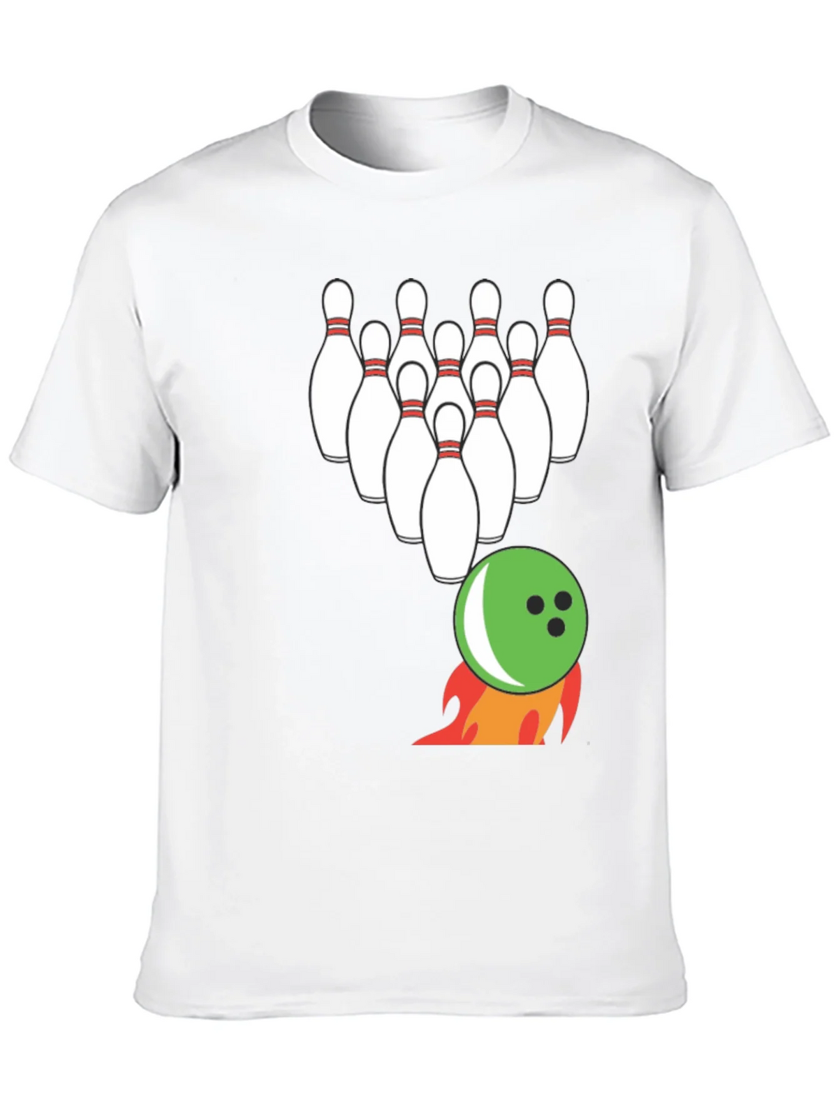 Bowling Strike T-Shirt: Flaming Ball & Pins Design product image 7