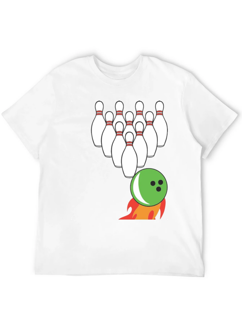 Bowling Strike T-Shirt: Flaming Ball & Pins Design product image 9