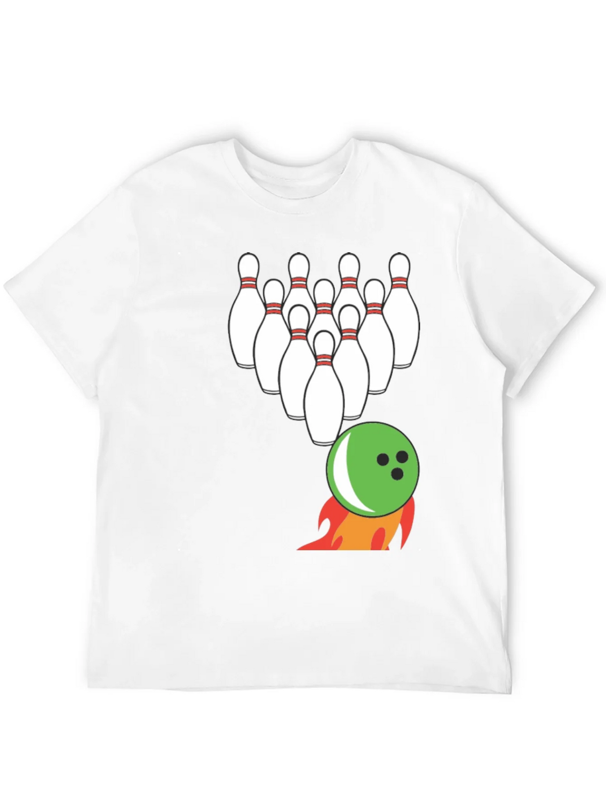 Bowling Strike T-Shirt: Flaming Ball & Pins Design product image 9