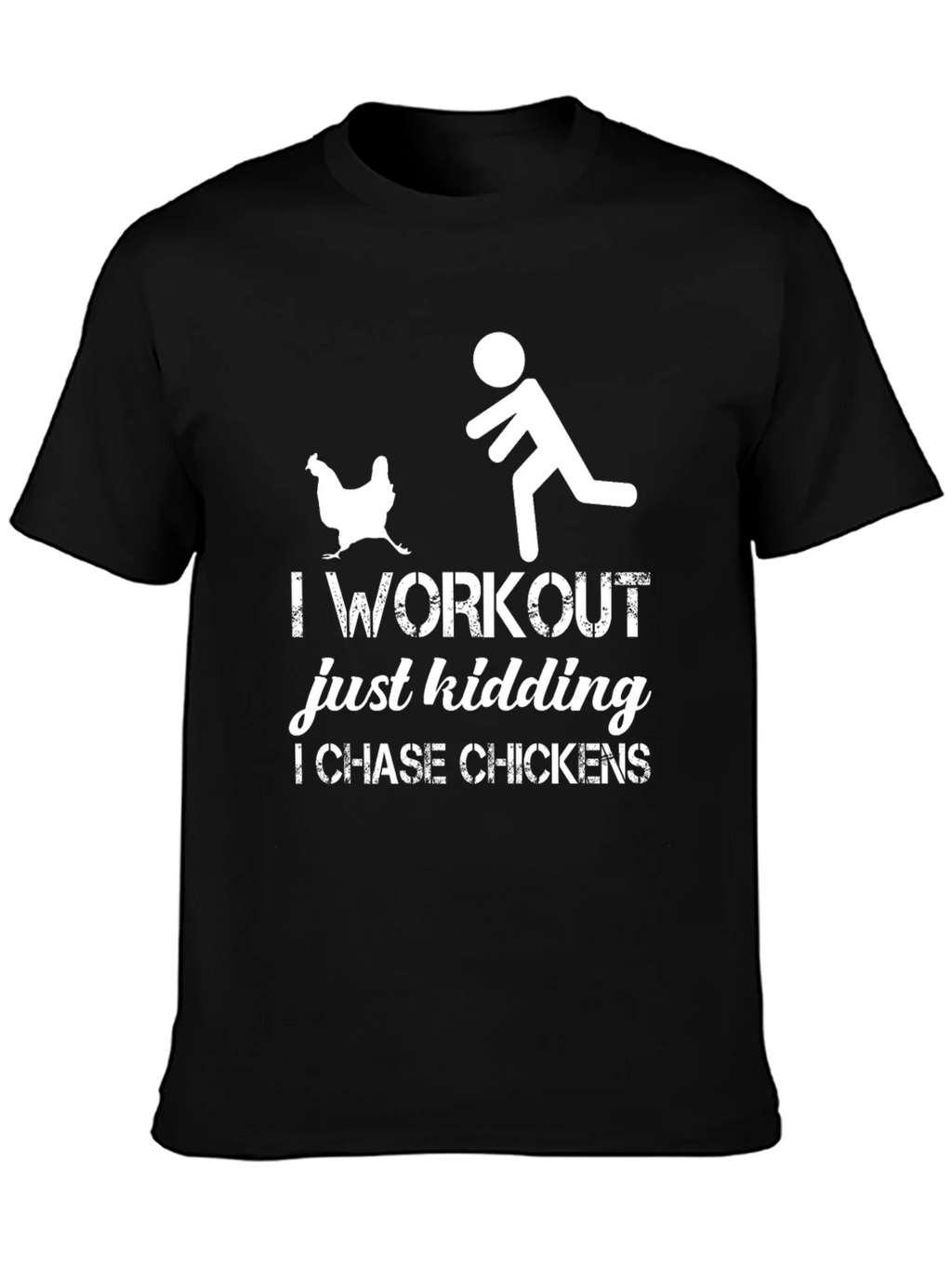 I Chase Chickens Graphic T-Shirt - Funny Workout Tee product image 3