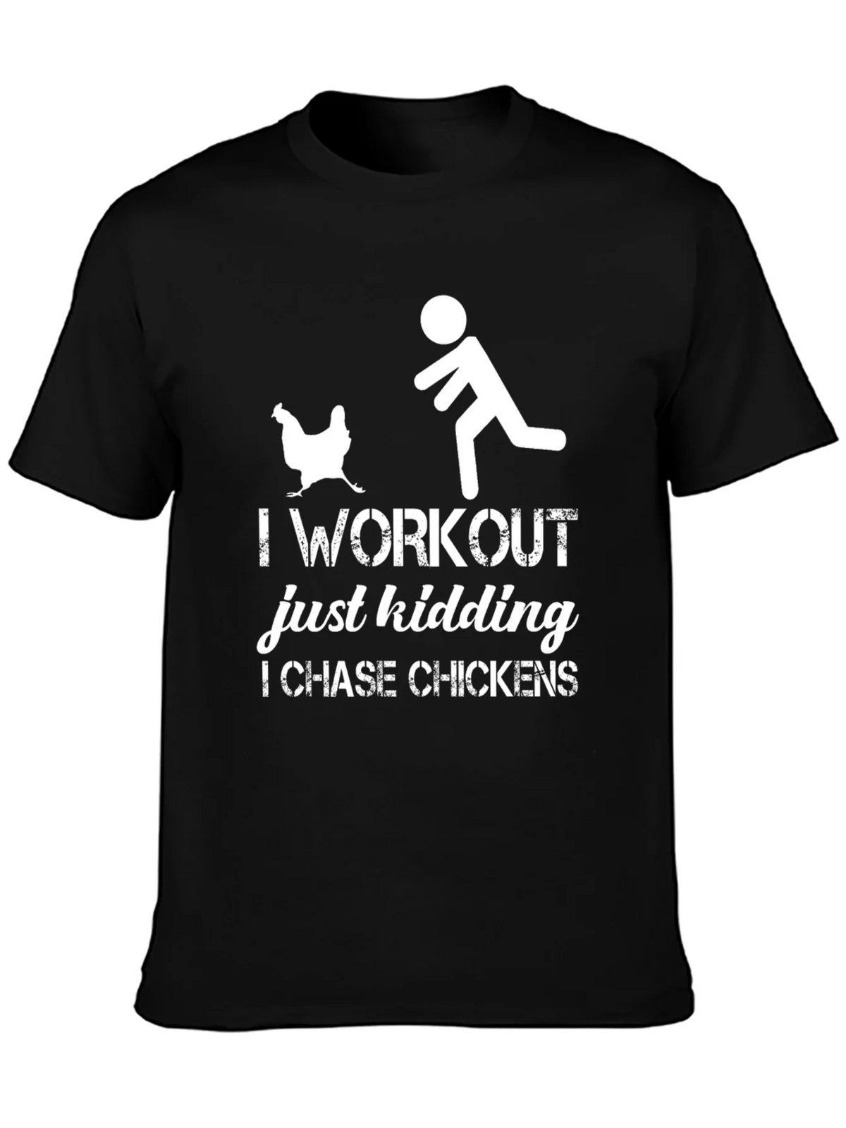 I Chase Chickens Graphic T-Shirt - Funny Workout Tee product image 3