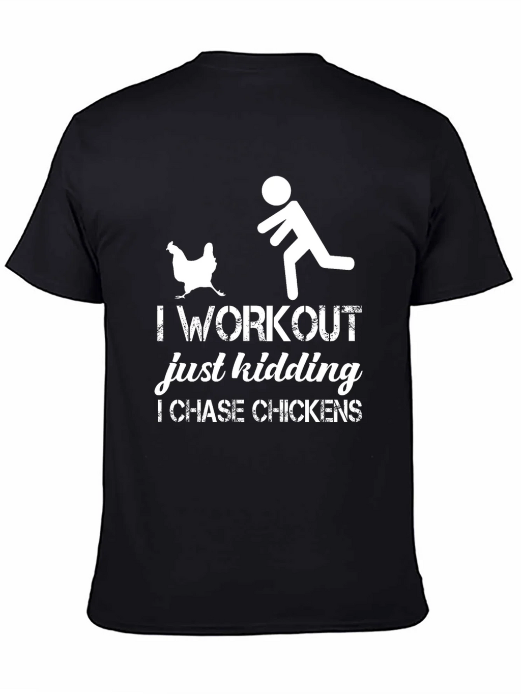 I Chase Chickens Graphic T-Shirt - Funny Workout Tee product image 4