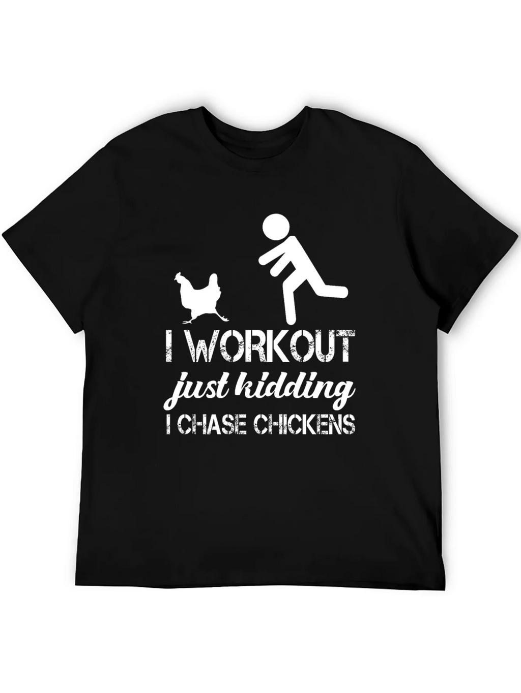 I Chase Chickens Graphic T-Shirt - Funny Workout Tee product image 5