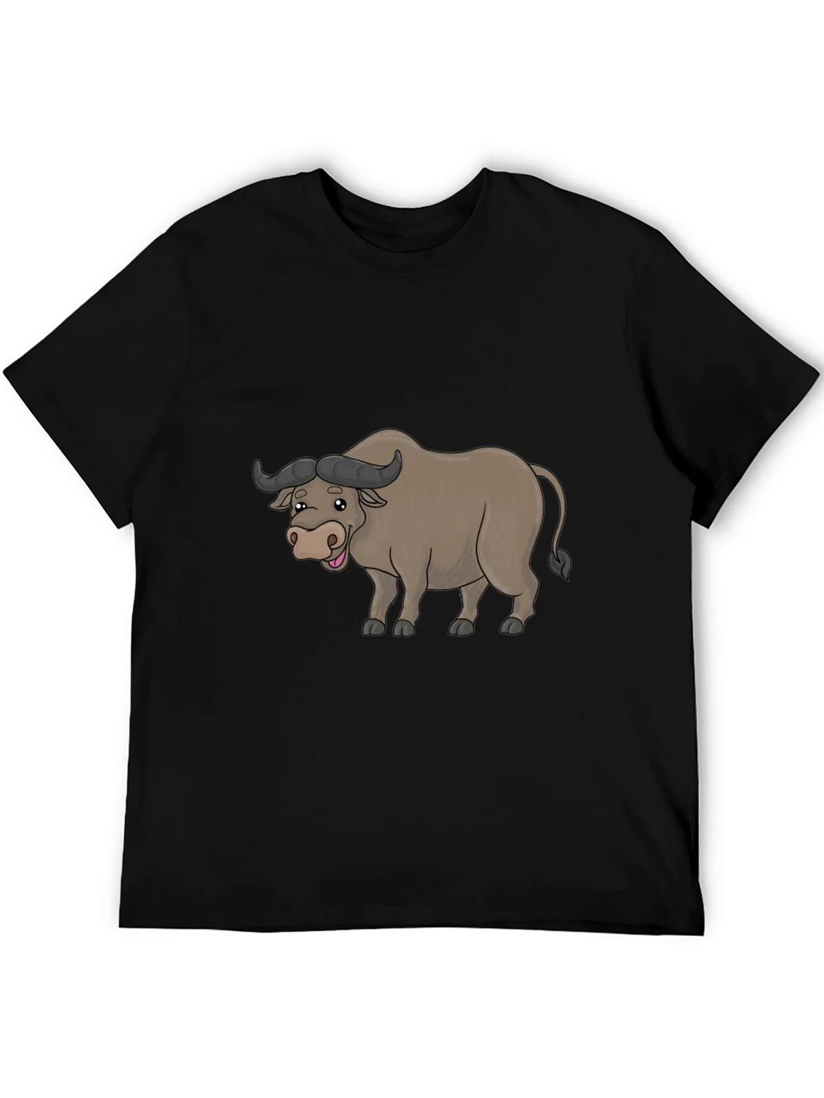 Funny Buffalo Cartoon Black T-Shirt product image 5