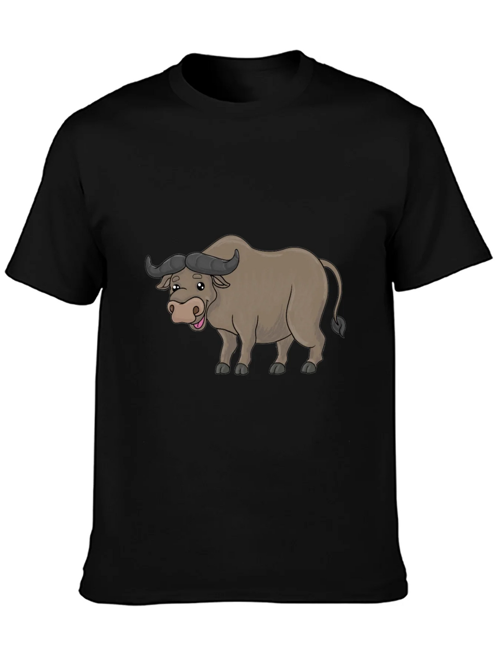 Funny Buffalo Cartoon Black T-Shirt product image 3
