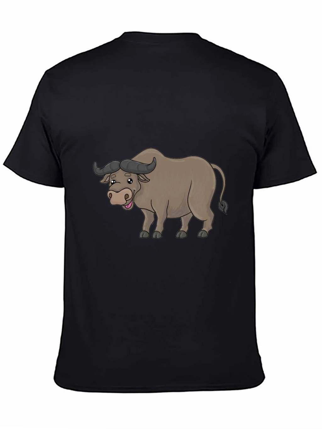 Funny Buffalo Cartoon Black T-Shirt product image 4
