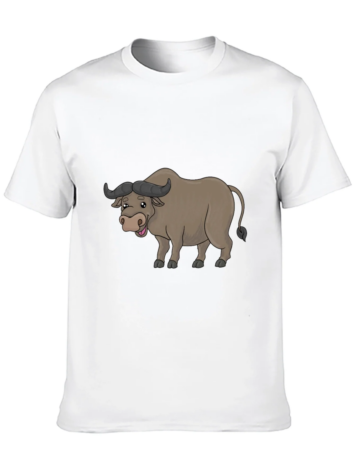 Funny Buffalo Cartoon Black T-Shirt product image 9