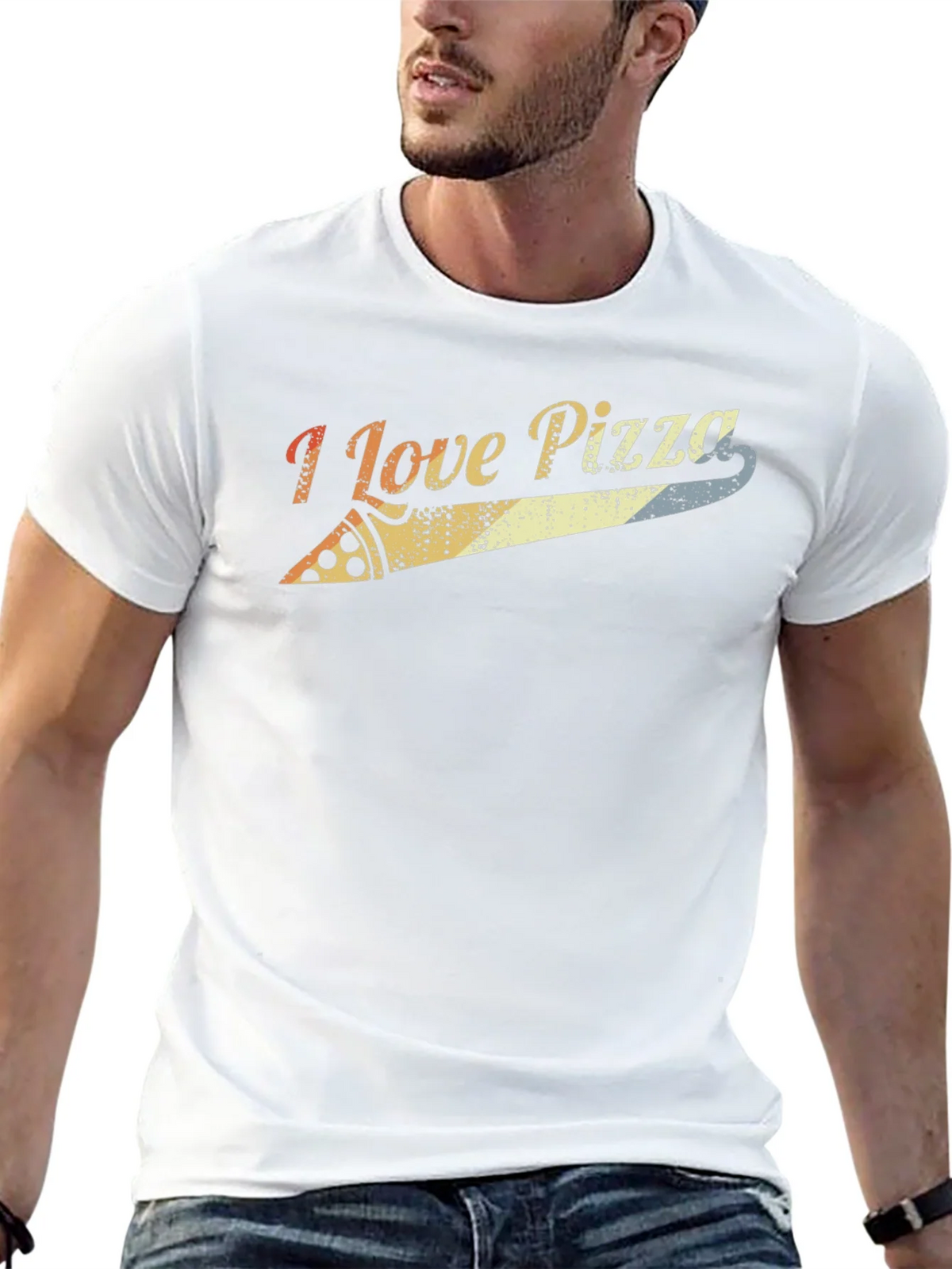 I Love Pizza Retro Graphic Tee - Black product image 12