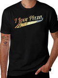 I Love Pizza Retro Graphic Tee - Black product image 1