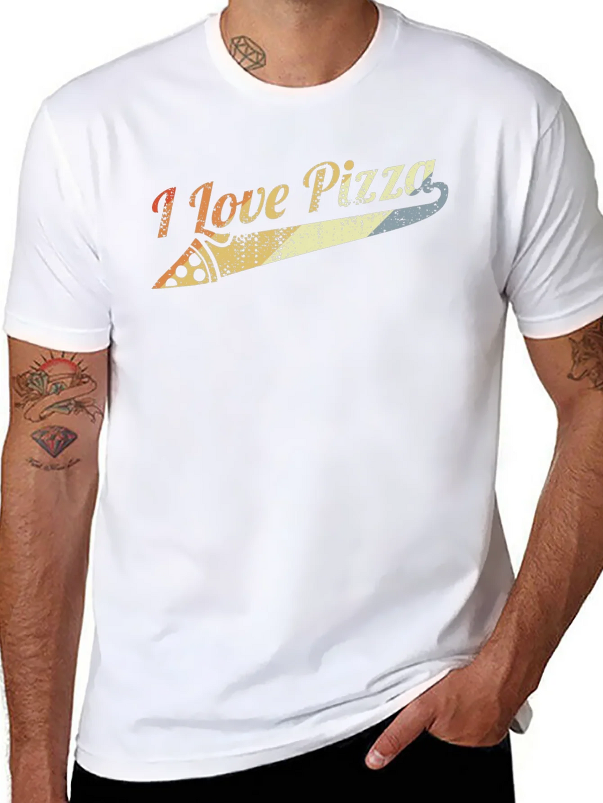 I Love Pizza Retro Graphic Tee - Black product image 7