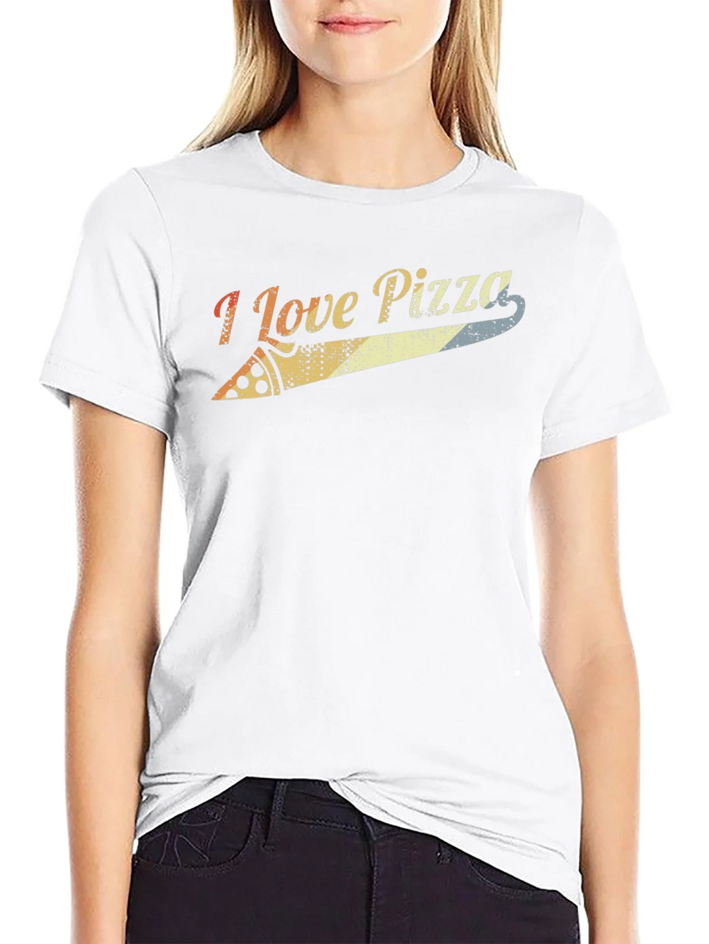 I Love Pizza Retro Graphic Tee - Black product image 8