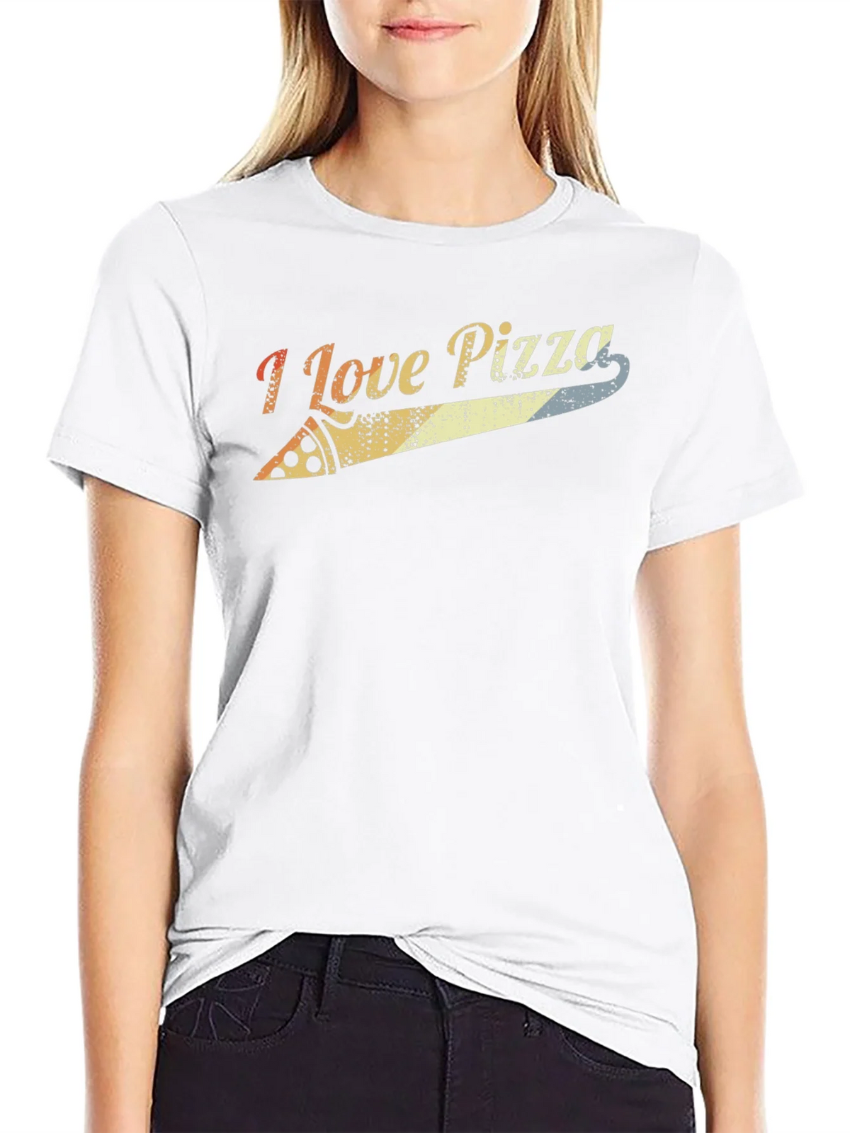 I Love Pizza Retro Graphic Tee - Black product image 8