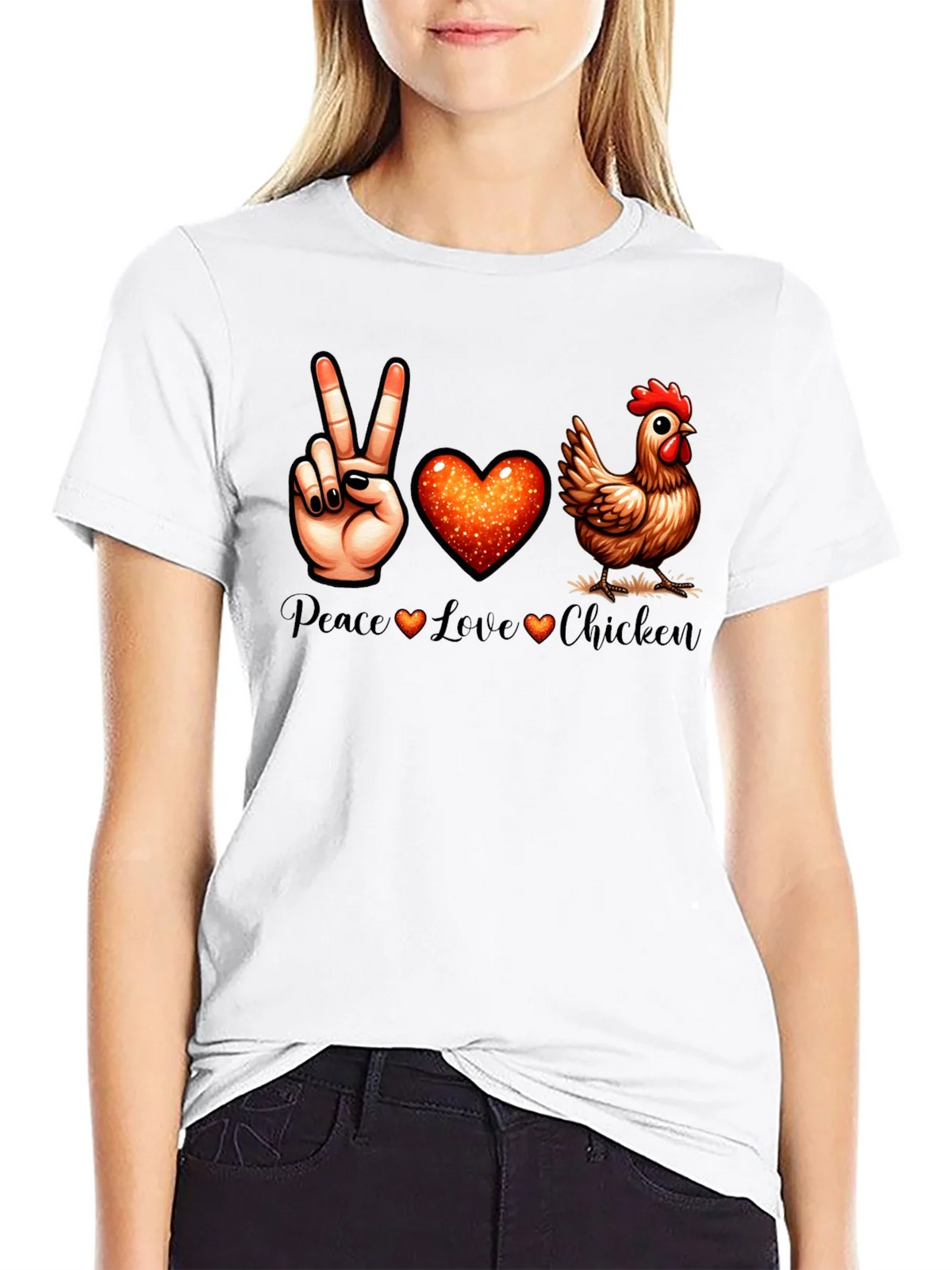 Peace Love Chicken T-Shirt product image 8