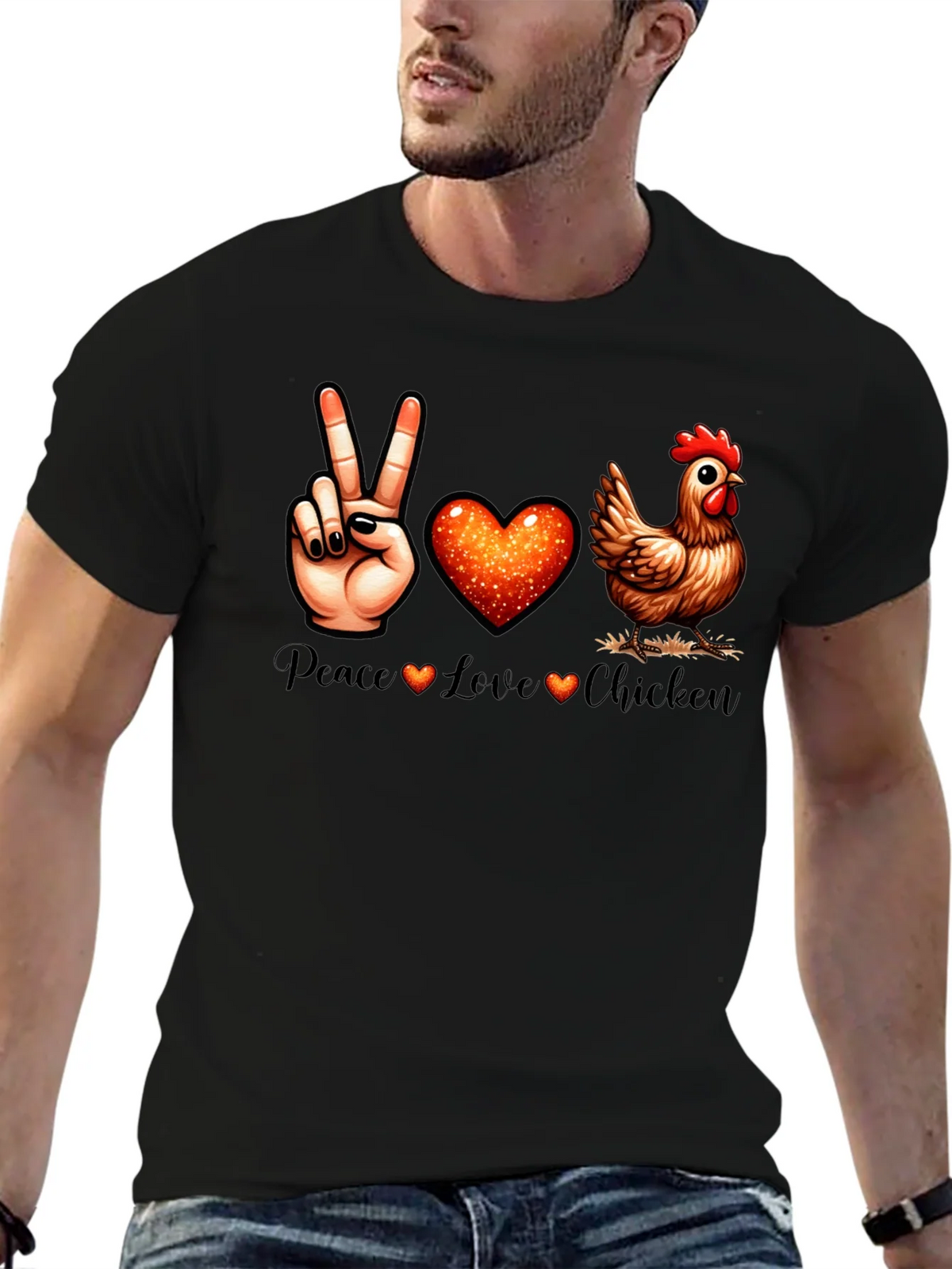 Peace Love Chicken T-Shirt product image 6