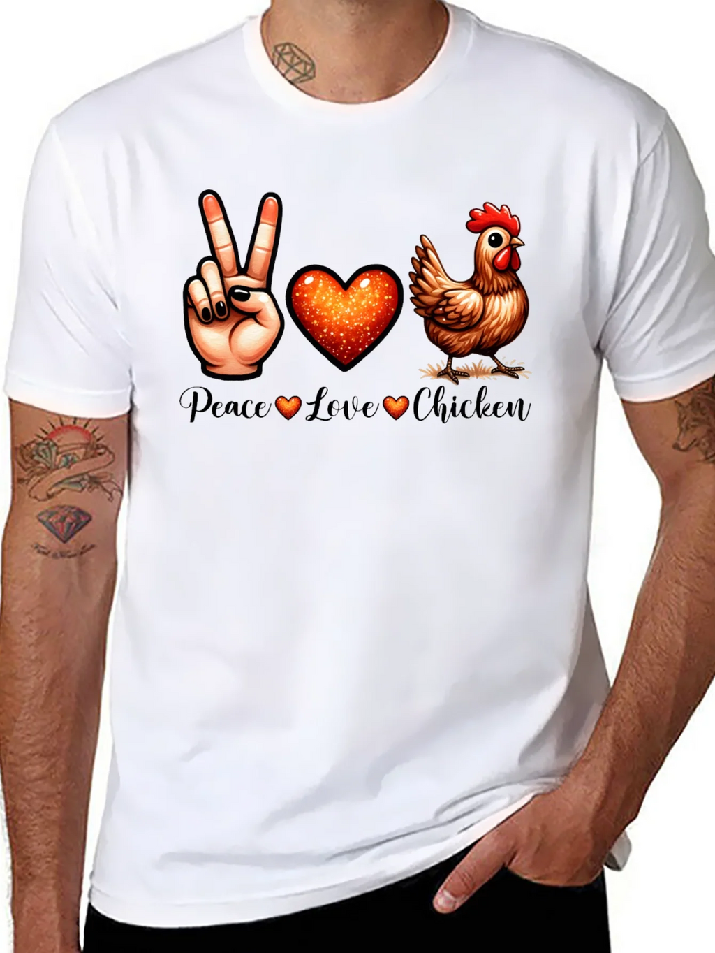 Peace Love Chicken T-Shirt product image 7