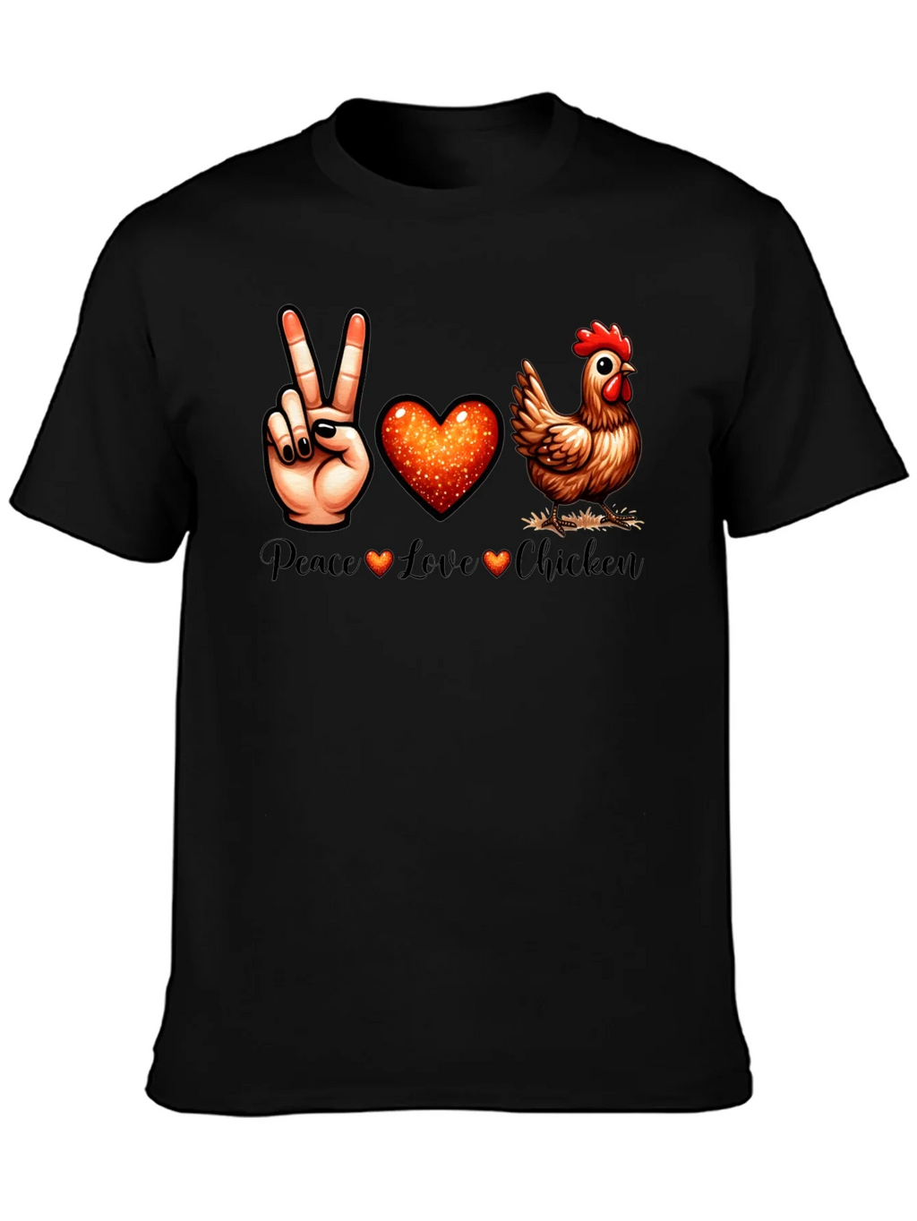 Peace Love Chicken T-Shirt product image 3
