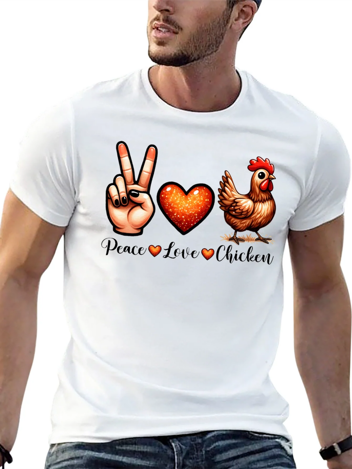 Peace Love Chicken T-Shirt product image 12