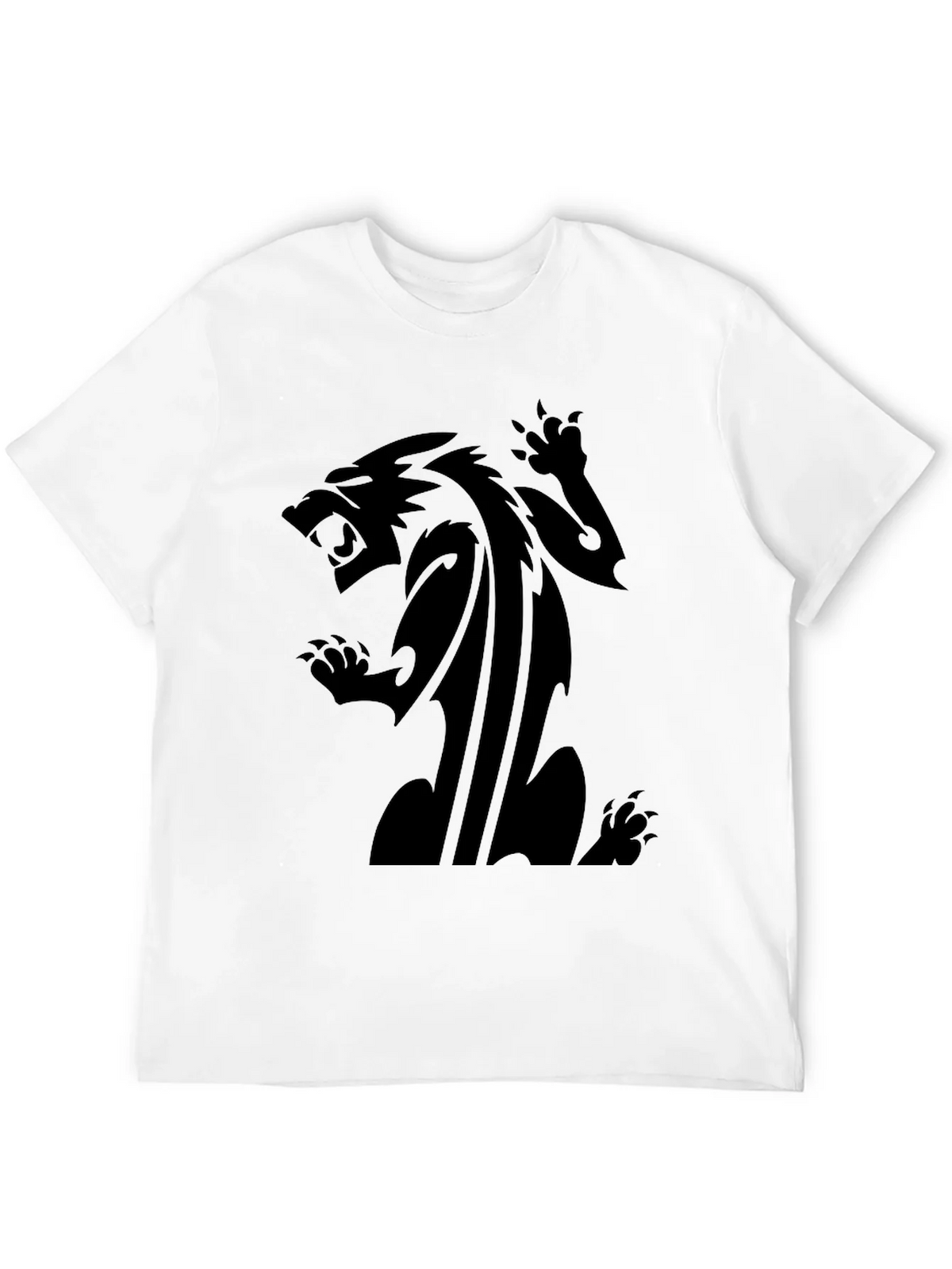 Mens Black T-Shirt with Fierce Animal Graphic product image 11