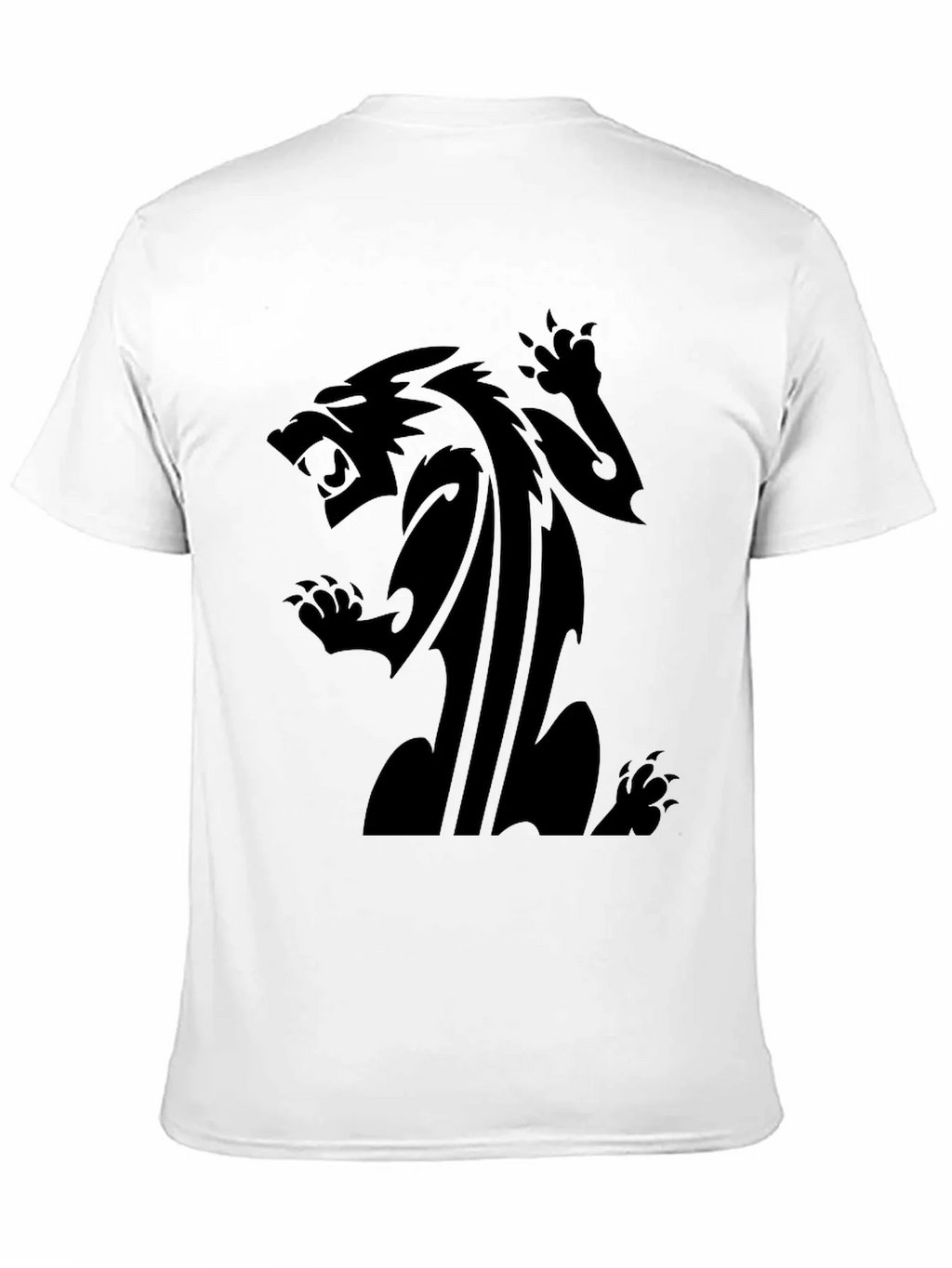 Mens Black T-Shirt with Fierce Animal Graphic product image 10