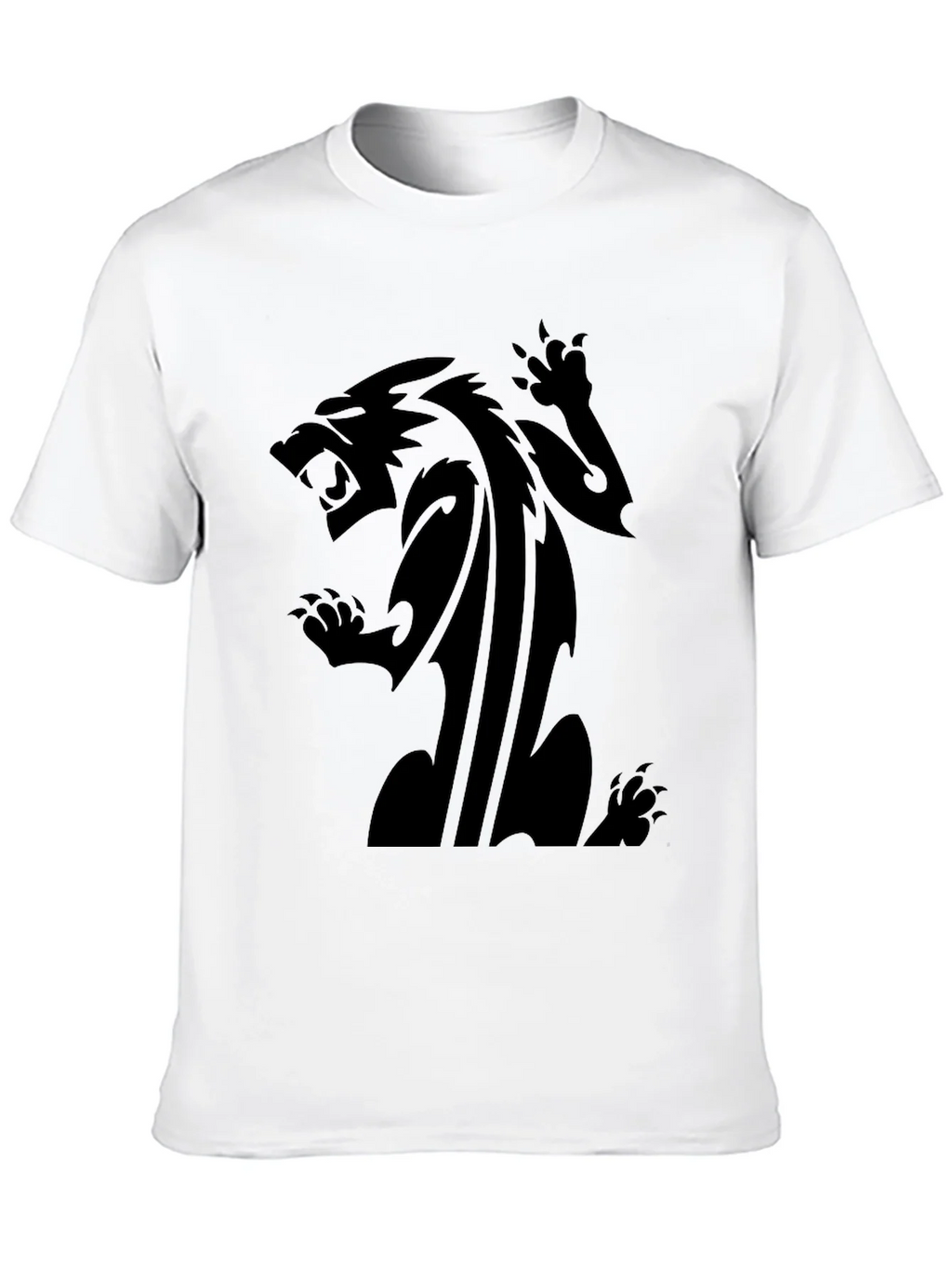 Mens Black T-Shirt with Fierce Animal Graphic product image 9
