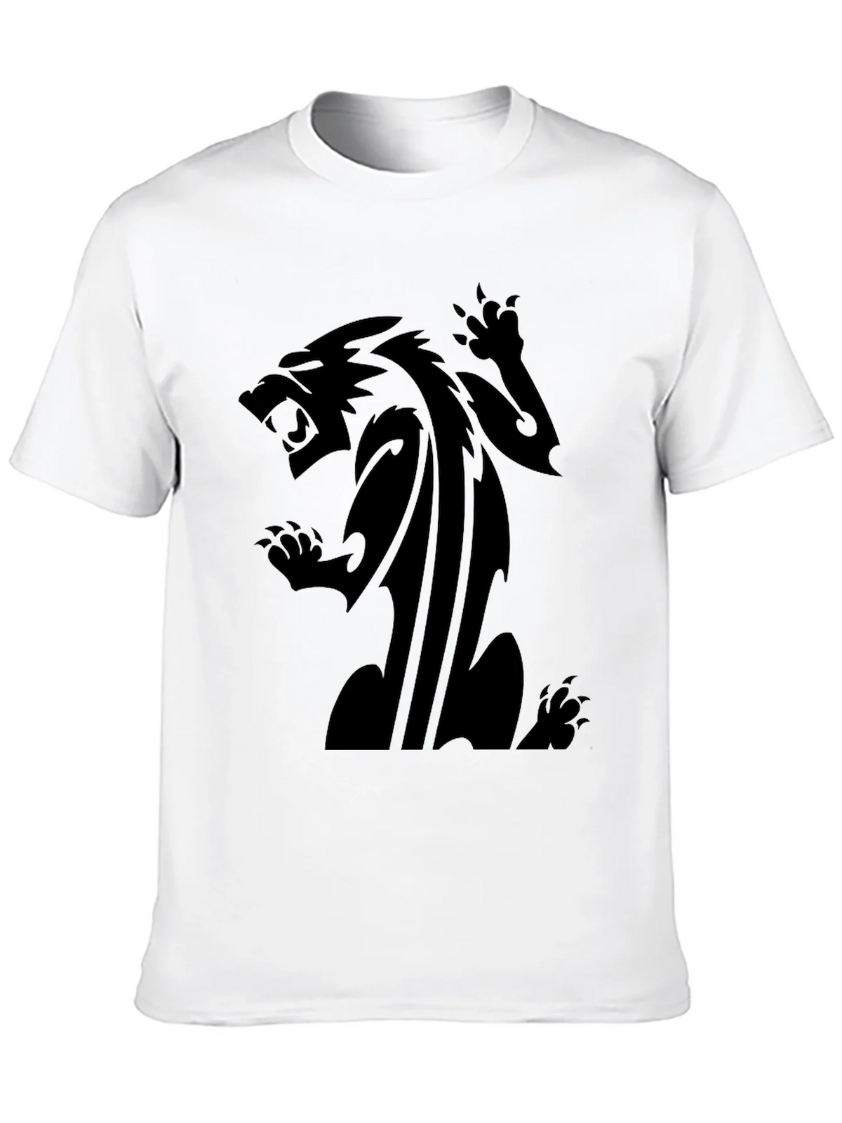 Mens Black T-Shirt with Fierce Animal Graphic product image 9