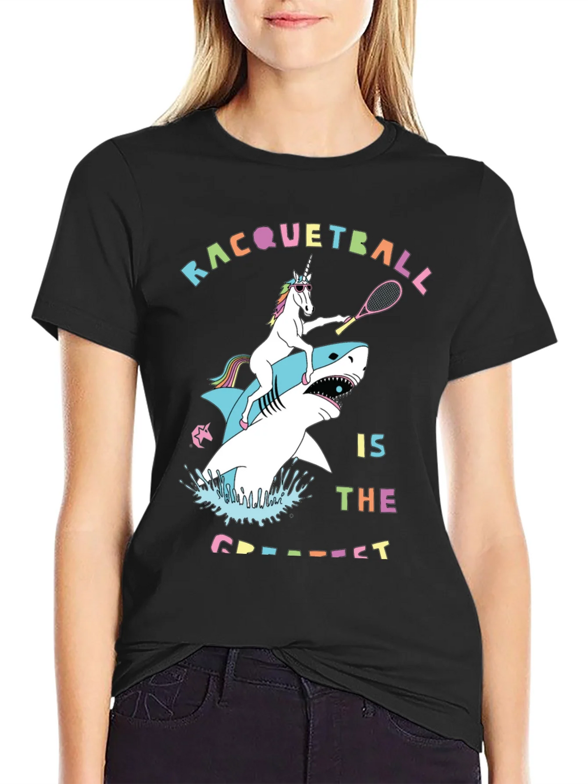 Racquetball Unicorn Shark Graphic Tee product image 2